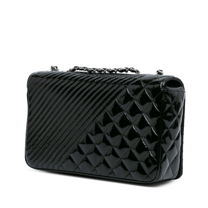 Chanel Medium Patent Coco Boy Flap Black