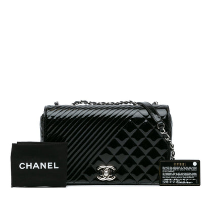 Chanel Medium Patent Coco Boy Flap Black