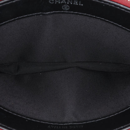 Chanel Bicolor Patent Double Zip Wallet on Chain Red