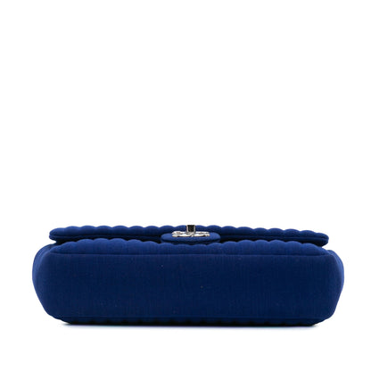 Chanel Medium Vertical Quilted Jersey Chain Flap Blue