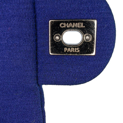 Chanel Medium Vertical Quilted Jersey Chain Flap Blue