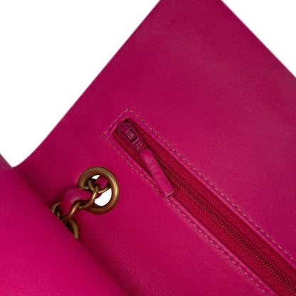 Chanel Medium Classic Chevron Lambskin Double Flap Pink