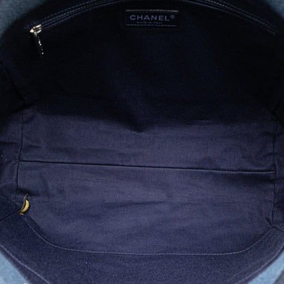 Chanel Small Canvas Deauville Tote Blue