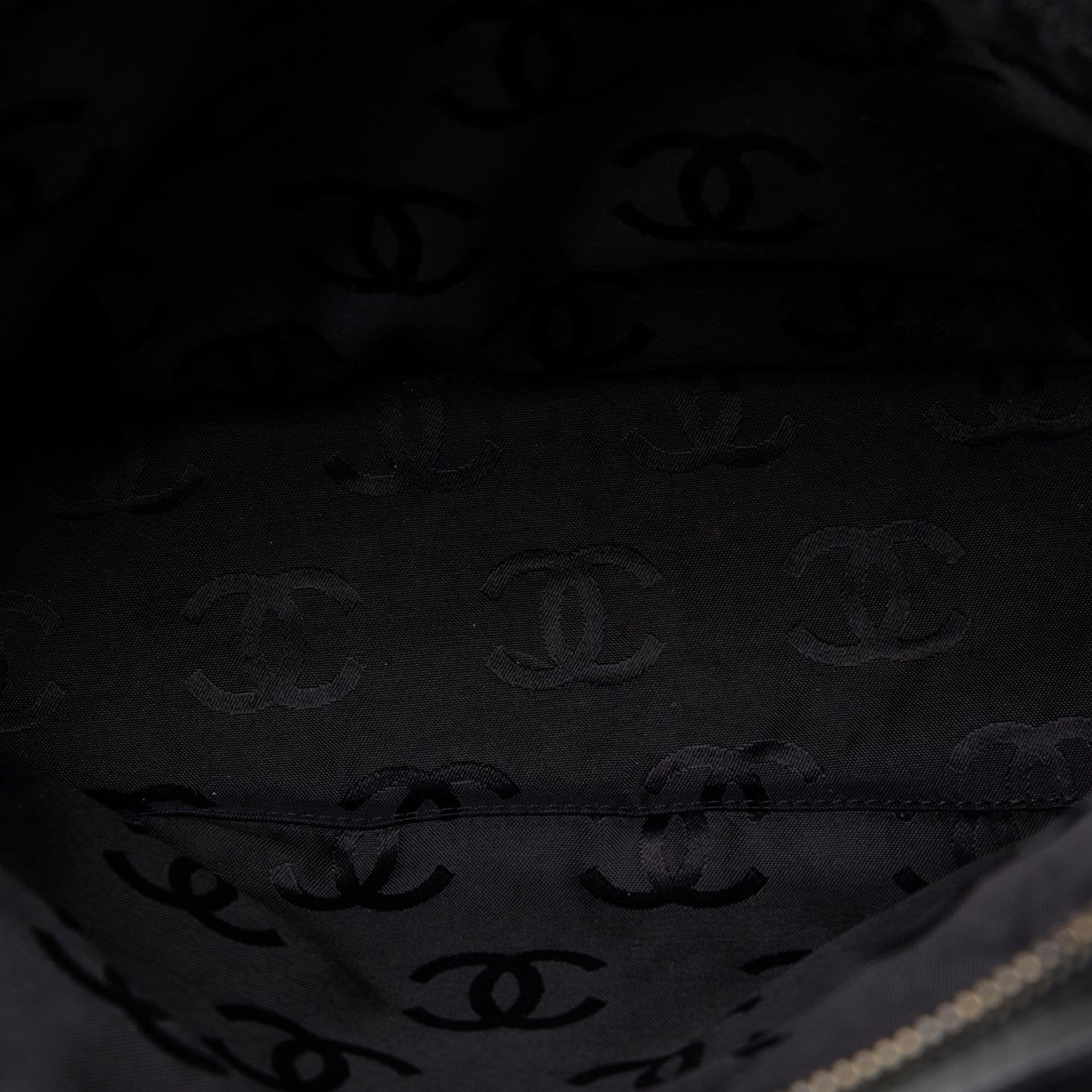 Chanel Cotton Choco Bar Shoulder Bag Black