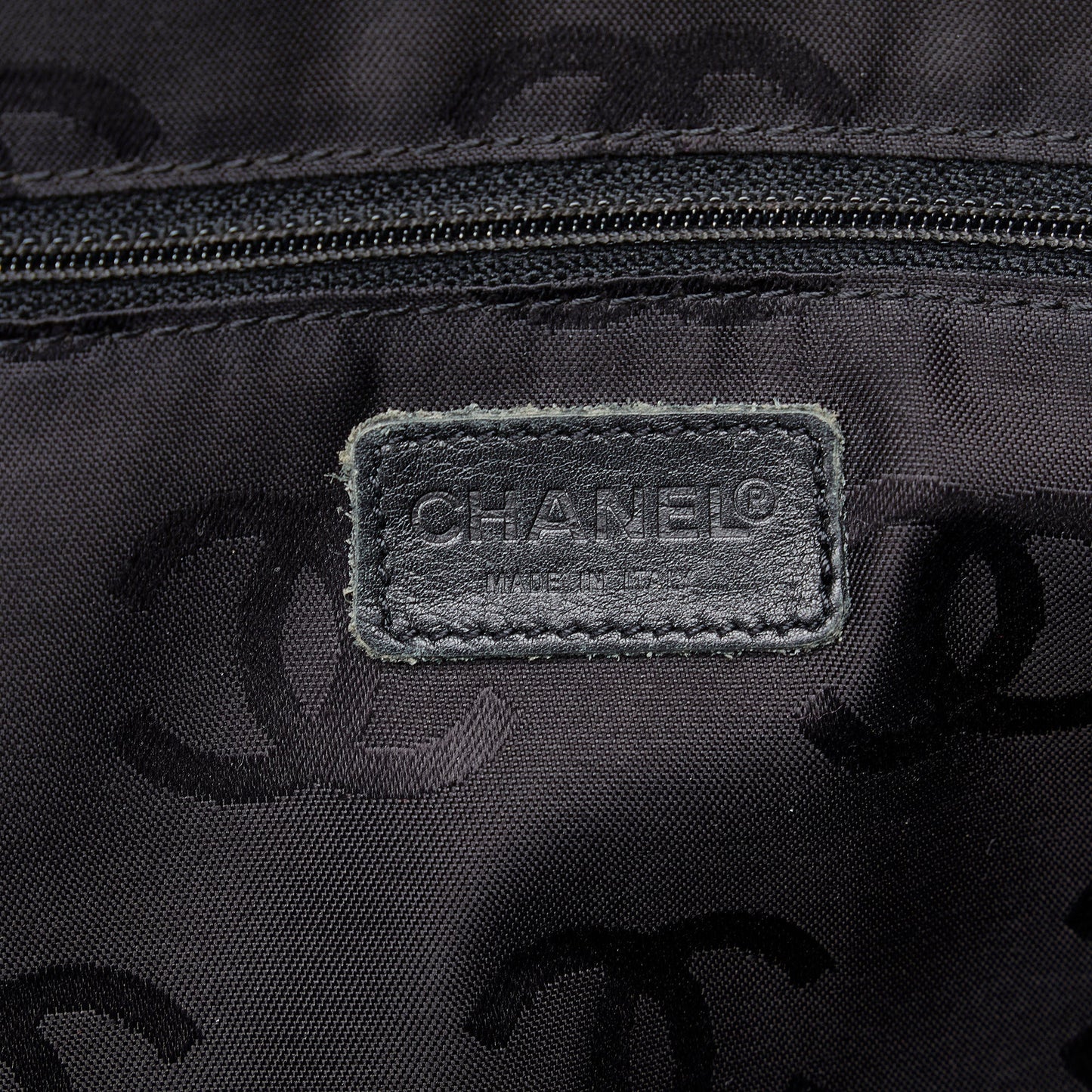 Chanel Cotton Choco Bar Shoulder Bag Black