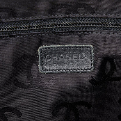 Chanel Cotton Choco Bar Shoulder Bag Black