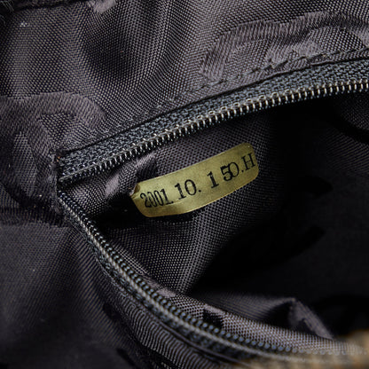 Chanel Cotton Choco Bar Shoulder Bag Black