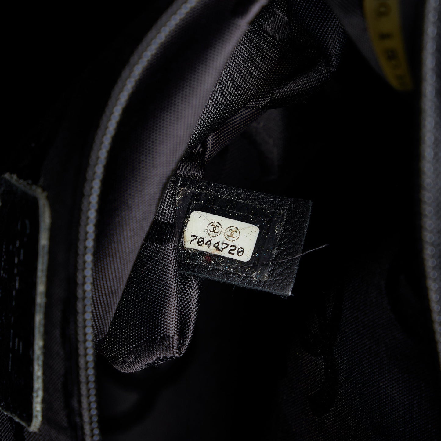 Chanel Cotton Choco Bar Shoulder Bag Black