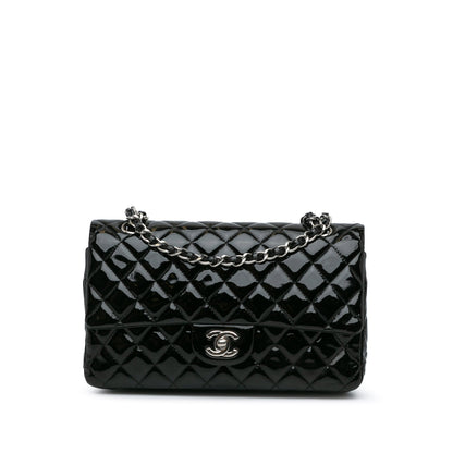 Chanel Medium Classic Patent Double Flap Black