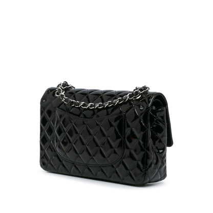 Chanel Medium Classic Patent Double Flap Black