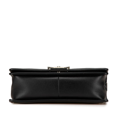 Chanel Old Medium Chevron Calfskin Boy Flap Black