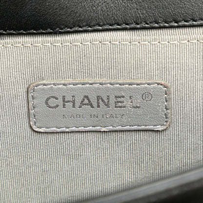 Chanel Medium Calfskin Chevron Boy Flap Black