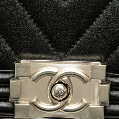 Chanel Medium Calfskin Chevron Boy Flap Black