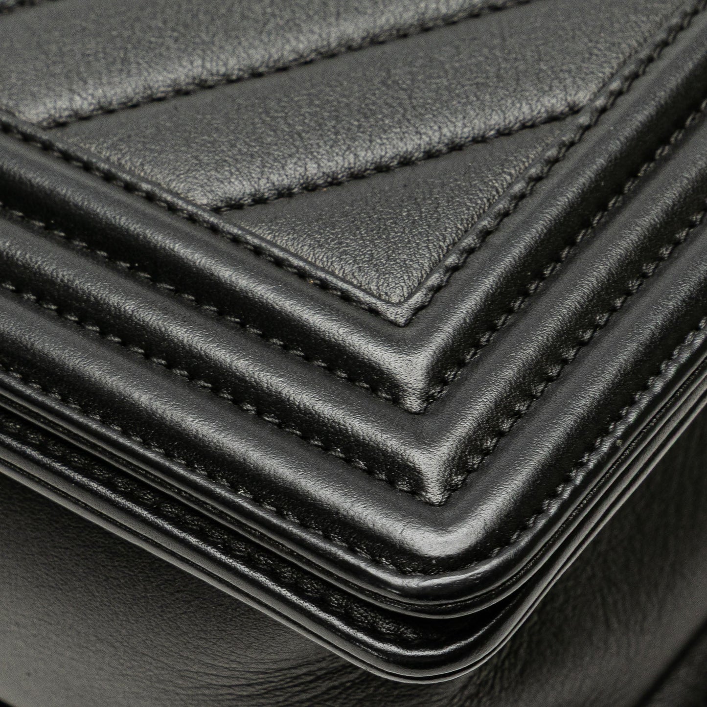 Chanel Medium Calfskin Chevron Boy Flap Black