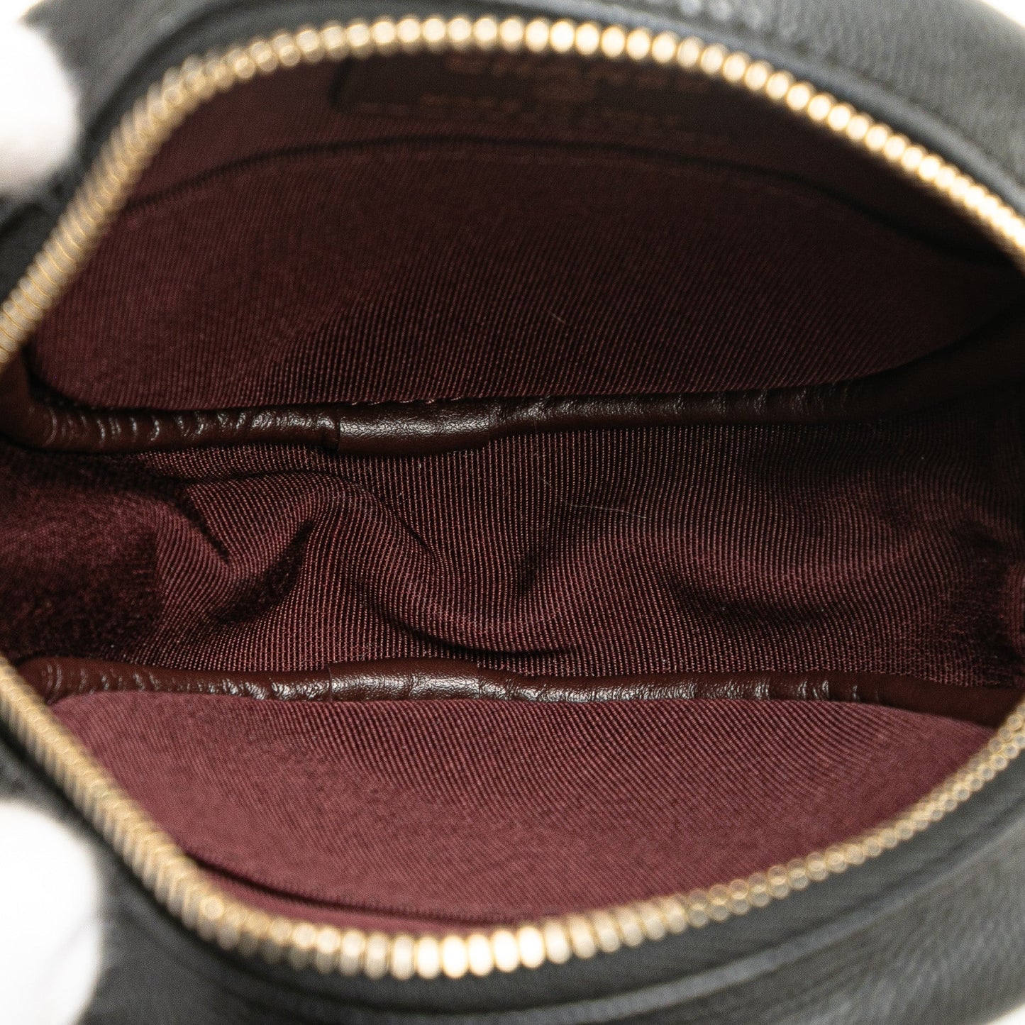 Chanel CC Quilted Caviar Round Clutch With Chain Black
