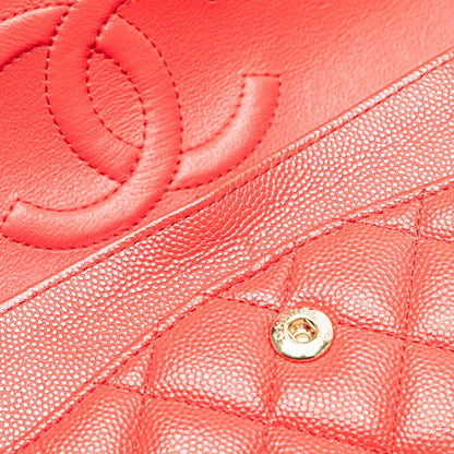 Chanel Medium Classic Caviar Double Flap Red