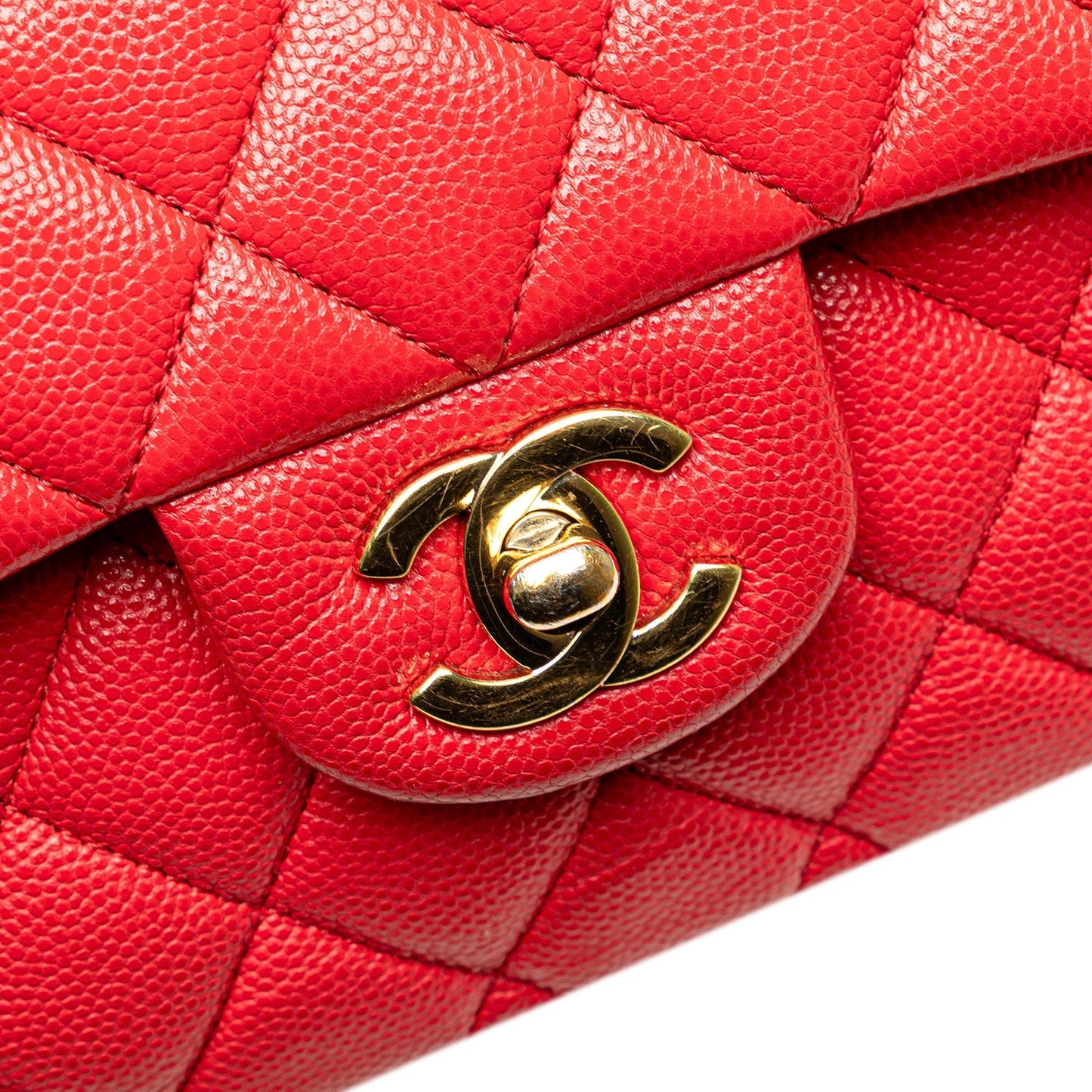 Chanel Medium Classic Caviar Double Flap Red