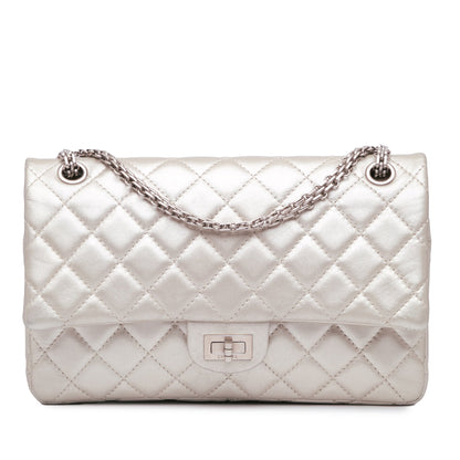 Chanel Reissue 2.55 Aged Calfskin Double Flap 226 Silver