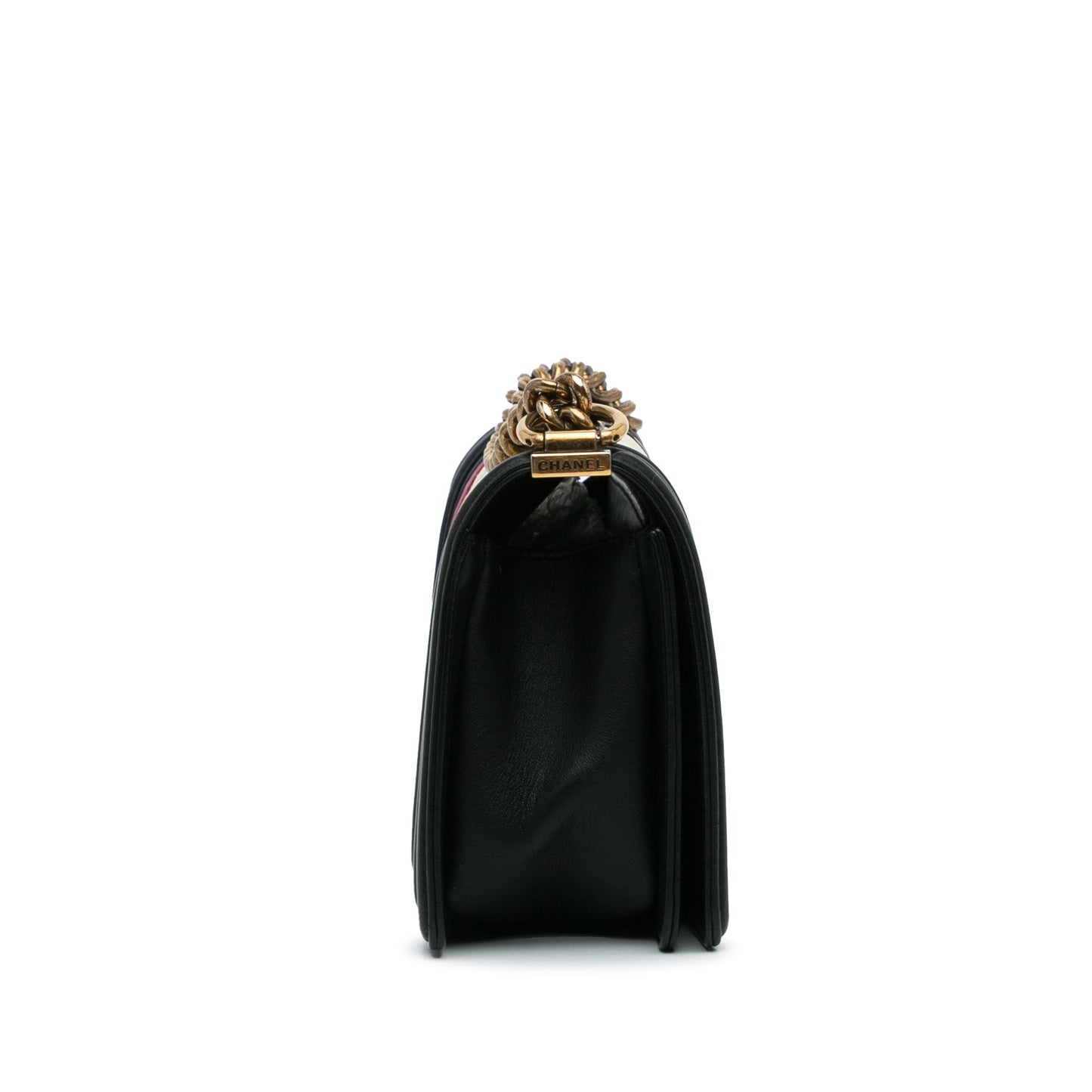 Chanel Crest-Embellished Medium Boy Bag White