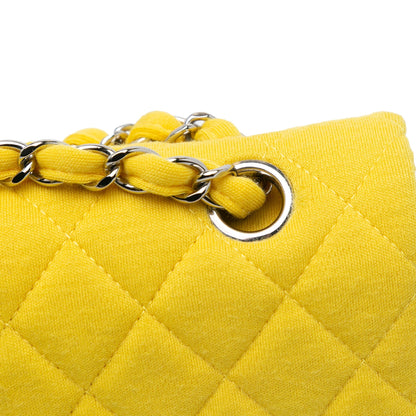 Chanel Medium Classic Jersey Double Flap Yellow