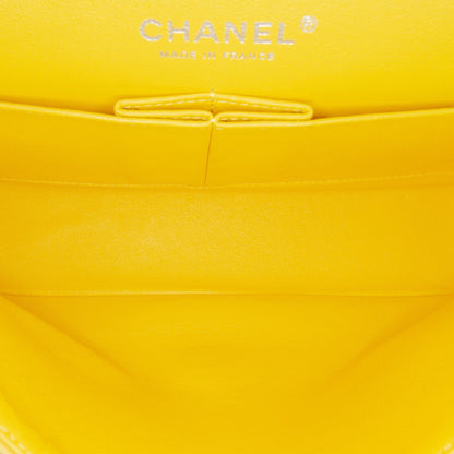 Chanel Medium Classic Jersey Double Flap Yellow