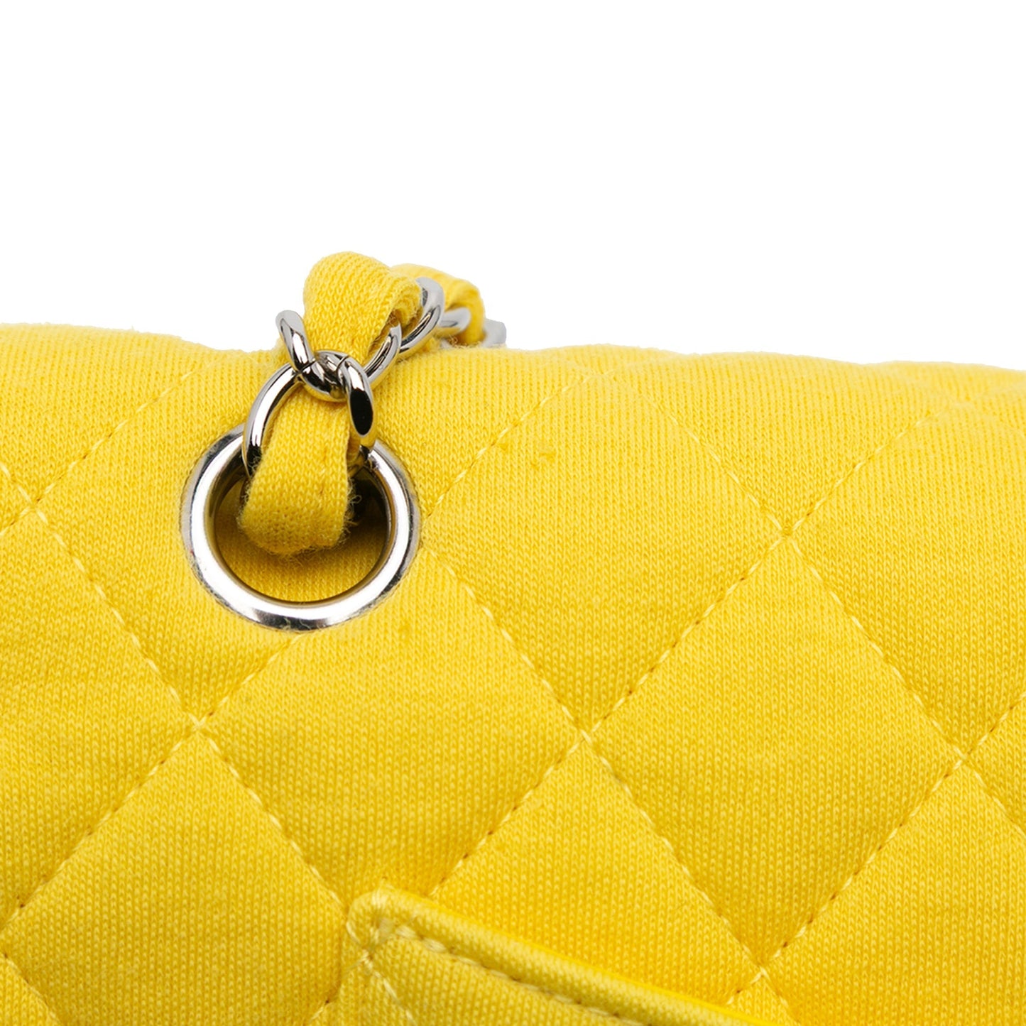 Chanel Medium Classic Jersey Double Flap Yellow