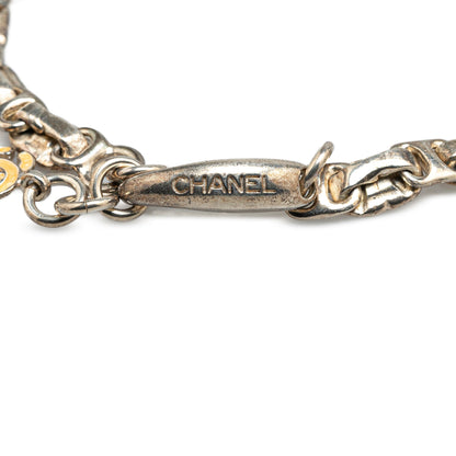 Chanel Brass Enamel CC Chain Necklace Yellow