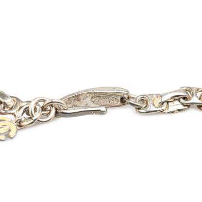 Chanel Brass Enamel CC Chain Necklace Yellow