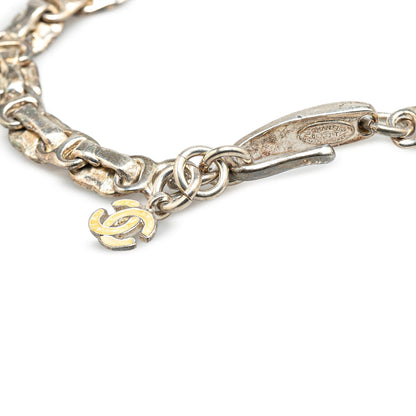 Chanel Brass Enamel CC Chain Necklace Yellow