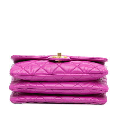 Chanel Small Quilted Lambskin Pillow Crush Flap Purple