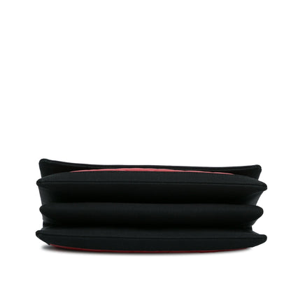 Chanel CC Grossgrain trim Lambskin Flap Shoulder Bag Red