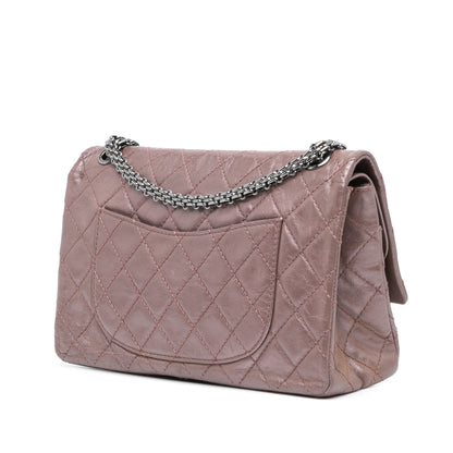 Chanel Reissue 2.55 Aged Metallic Calfskin Double Flap 226 Pink