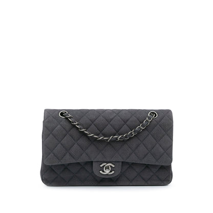 Chanel Medium Classic Nubuck Double Flap Gray