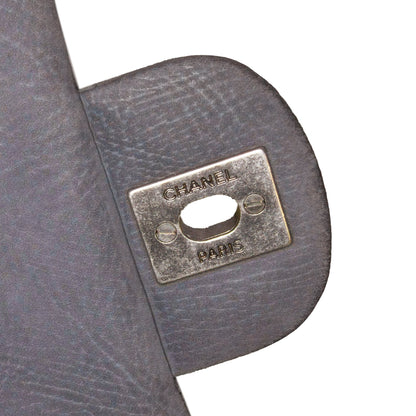 Chanel Medium Classic Nubuck Double Flap Gray