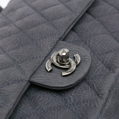 Chanel Medium Classic Nubuck Double Flap Gray