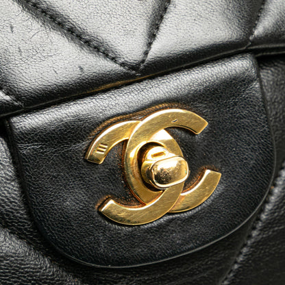 Chanel Medium Classic Chevron Lambskin Double Flap Black
