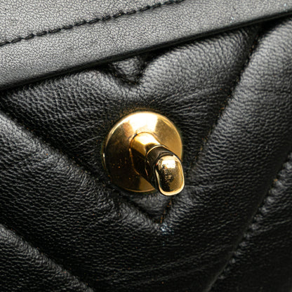 Chanel Medium Classic Chevron Lambskin Double Flap Black