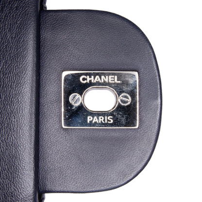 Chanel Jumbo Patent 3 Accordion Flap Blue