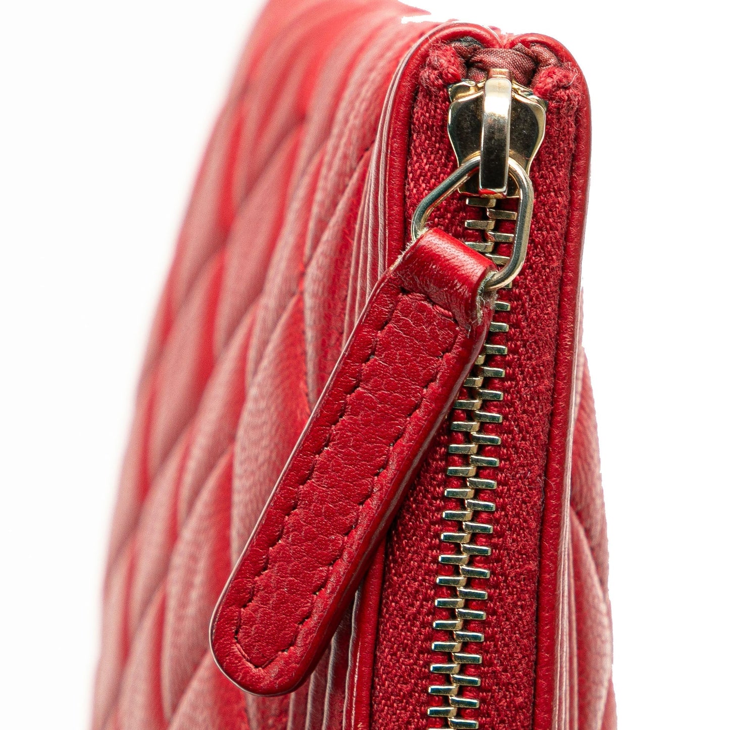 Chanel Medium Quilted Caviar Boy O Case Clutch Red