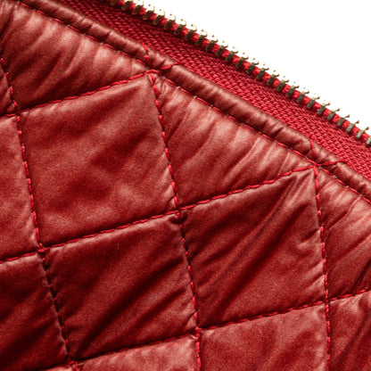 Chanel Medium Quilted Caviar Boy O Case Clutch Red