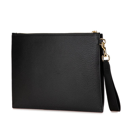 Gucci Leather Horsebit 1955 Zip Clutch Black