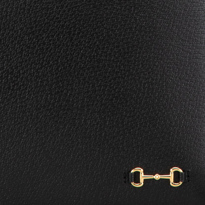 Gucci Leather Horsebit 1955 Zip Clutch Black