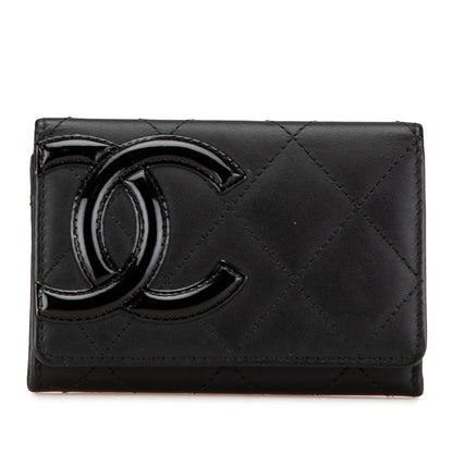 Chanel Lambskin Cambon Ligne Card Holder Black