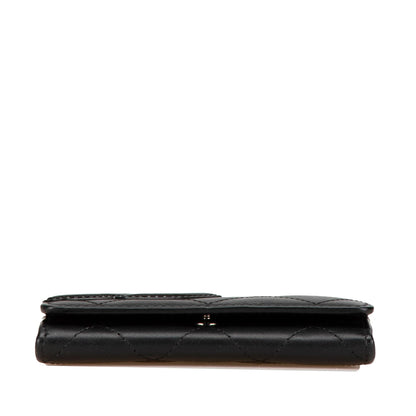 Chanel Lambskin Cambon Ligne Card Holder Black