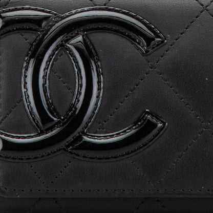 Chanel Lambskin Cambon Ligne Card Holder Black