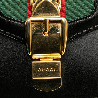 Gucci Mini Sylvie Leather Chain Crossbody Bag Black