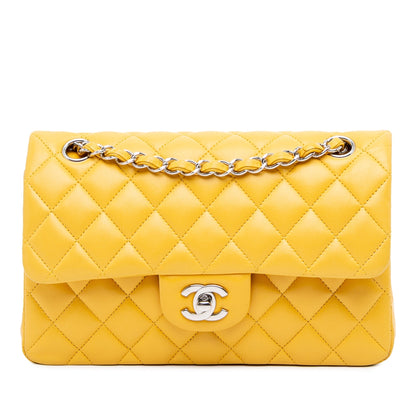 Chanel Small Classic Lambskin Double Flap Yellow