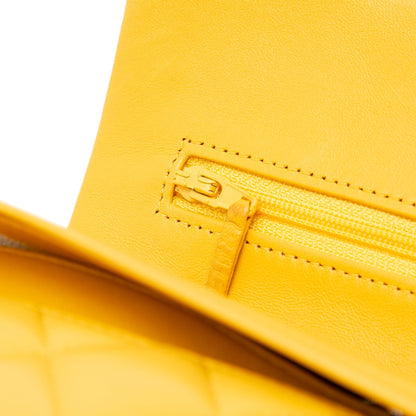 Chanel Small Classic Lambskin Double Flap Yellow