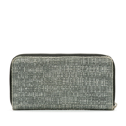 Chanel Tweed Deauville Continental Wallet Gray