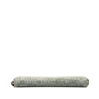 Chanel Tweed Deauville Continental Wallet Gray